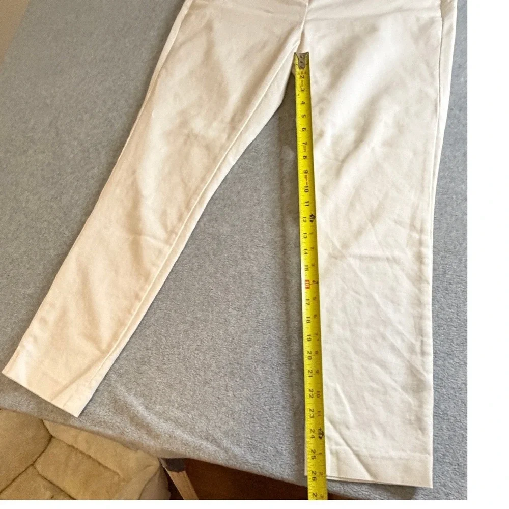 Michael Kors Womens White Slim Leg Stretch Cotton Trousers Pants Size 10 - Picture 5 of 7
